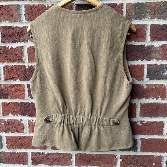 Vintage Canvasbacks Tapestry Vest Button Front Red Earth Tones Size Medium - Picture 2 of 6